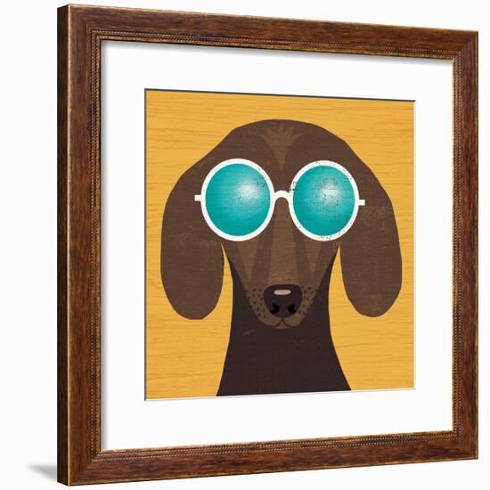 Beach Bums Dachshund I-Michael Mullan-Framed Art Print