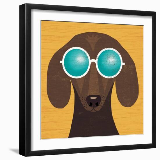 Beach Bums Dachshund I-Michael Mullan-Framed Art Print