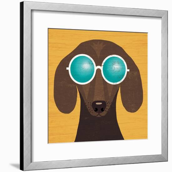 Beach Bums Dachshund I-Michael Mullan-Framed Art Print