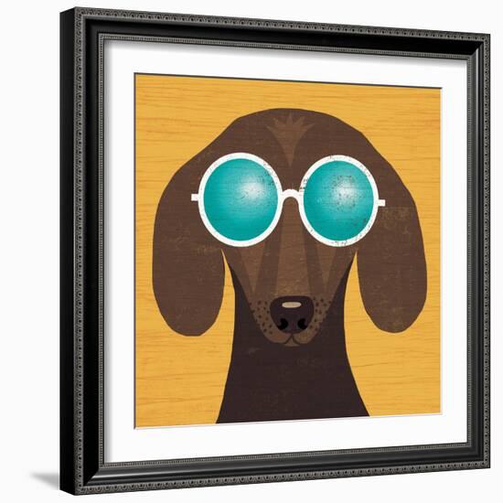 Beach Bums Dachshund I-Michael Mullan-Framed Art Print