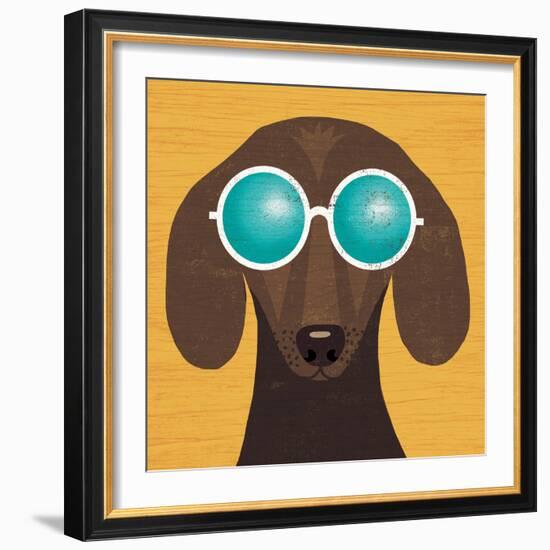 Beach Bums Dachshund I-Michael Mullan-Framed Premium Giclee Print