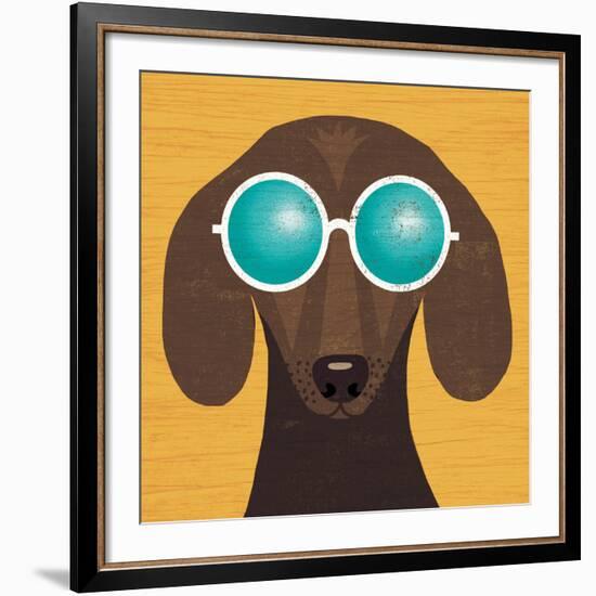 Beach Bums Dachshund I-Michael Mullan-Framed Premium Giclee Print