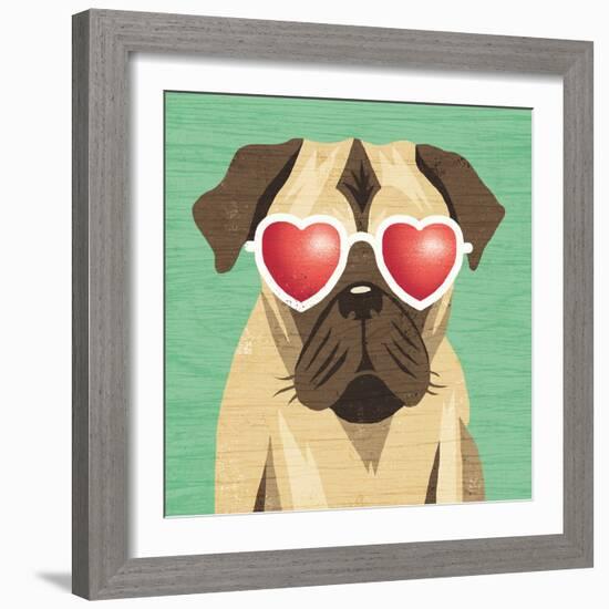 Beach Bums Pug I-Michael Mullan-Framed Art Print