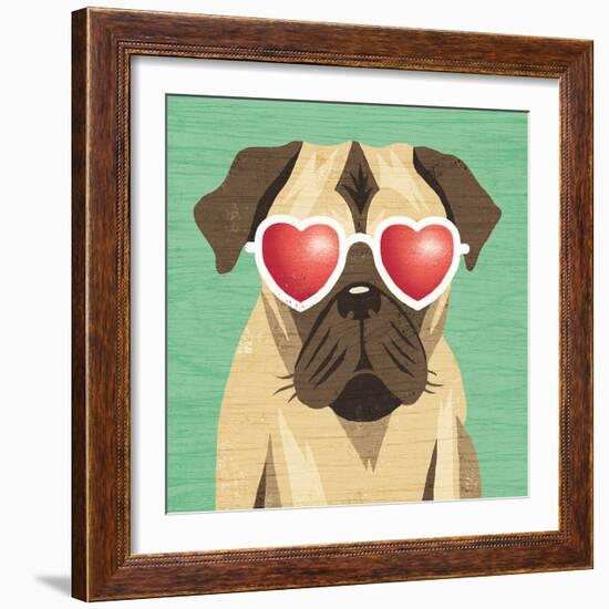 Beach Bums Pug I-Michael Mullan-Framed Art Print