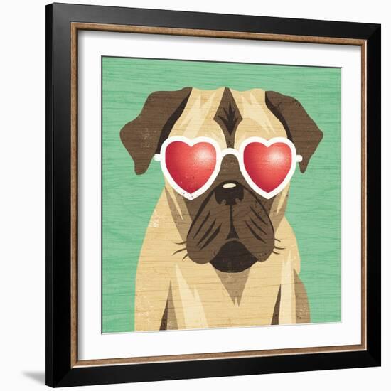 Beach Bums Pug I-Michael Mullan-Framed Art Print