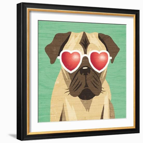 Beach Bums Pug I-Michael Mullan-Framed Art Print