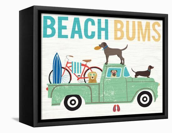 Beach Bums Truck I-Michael Mullan-Framed Stretched Canvas