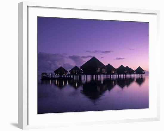 Beach Bungalows, Punaauia, Tahiti, French Polynesia-Walter Bibikow-Framed Photographic Print