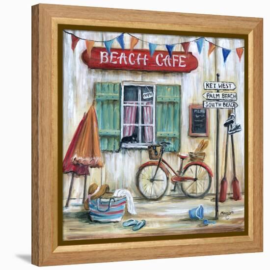 Beach Cafe-Marilyn Dunlap-Framed Stretched Canvas