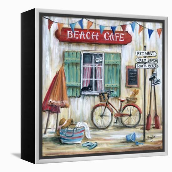 Beach Cafe-Marilyn Dunlap-Framed Stretched Canvas