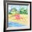 Beach Chair Flamingo-Paul Brent-Framed Art Print