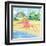 Beach Chair Flamingo-Paul Brent-Framed Art Print