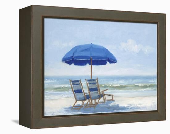 Beach Chairs 1-Jill Schultz McGannon-Framed Stretched Canvas