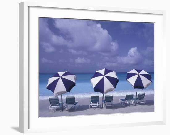 Beach Chairs and Ocean, U.S. Virgin Islands-Bill Bachmann-Framed Photographic Print