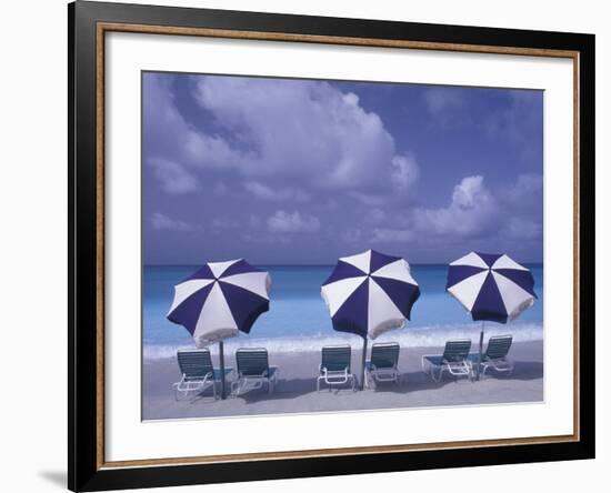 Beach Chairs and Ocean, U.S. Virgin Islands-Bill Bachmann-Framed Photographic Print