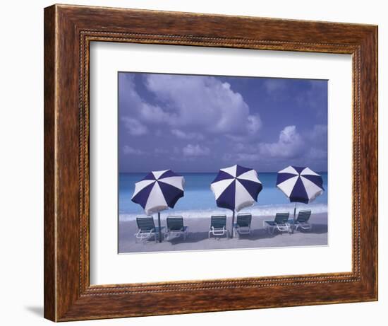 Beach Chairs and Ocean, U.S. Virgin Islands-Bill Bachmann-Framed Photographic Print