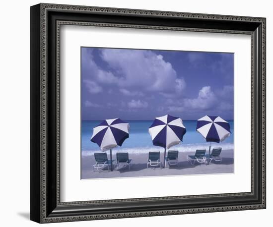 Beach Chairs and Ocean, U.S. Virgin Islands-Bill Bachmann-Framed Photographic Print