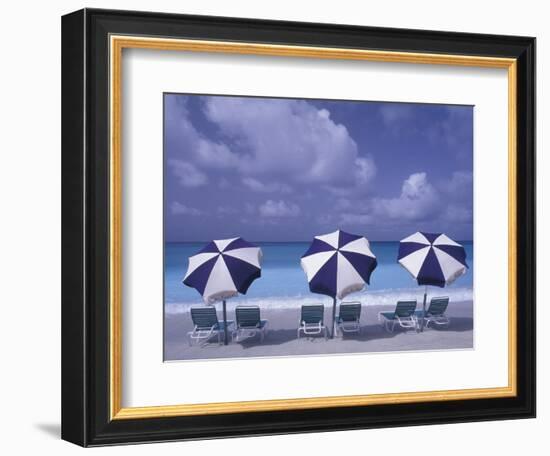 Beach Chairs and Ocean, U.S. Virgin Islands-Bill Bachmann-Framed Photographic Print