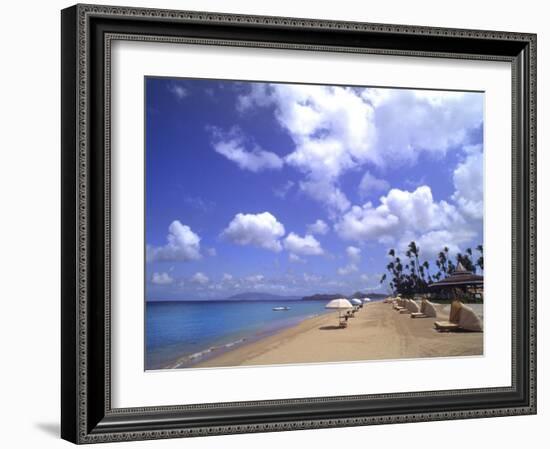 Beach Chairs and Palms, Pinneys Beach, Nevis, Caribbean-Bill Bachmann-Framed Photographic Print