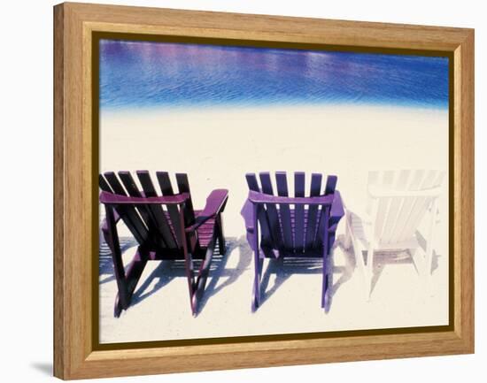 Beach Chairs, Curacao, Caribbean-Michele Westmorland-Framed Premier Image Canvas