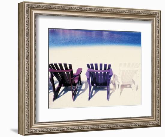 Beach Chairs, Curacao, Caribbean-Michele Westmorland-Framed Photographic Print