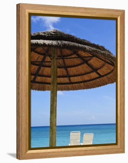 Beach Chairs on Grand Anse Beach, Grenada, Windward Islands, Caribbean-Michael DeFreitas-Framed Premier Image Canvas