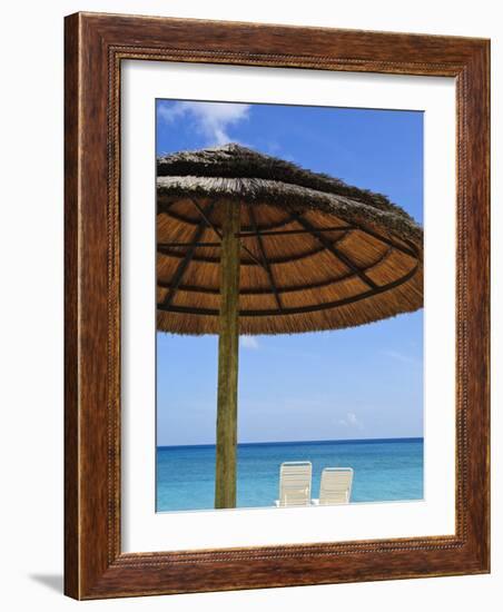 Beach Chairs on Grand Anse Beach, Grenada, Windward Islands, Caribbean-Michael DeFreitas-Framed Photographic Print