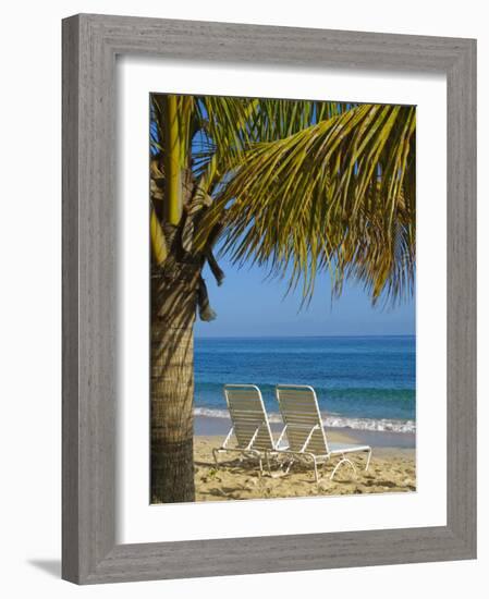 Beach Chairs on Grand Anse Beach, Grenada, Windward Islands, Caribbean-Michael DeFreitas-Framed Photographic Print