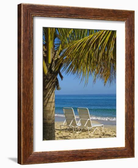 Beach Chairs on Grand Anse Beach, Grenada, Windward Islands, Caribbean-Michael DeFreitas-Framed Photographic Print