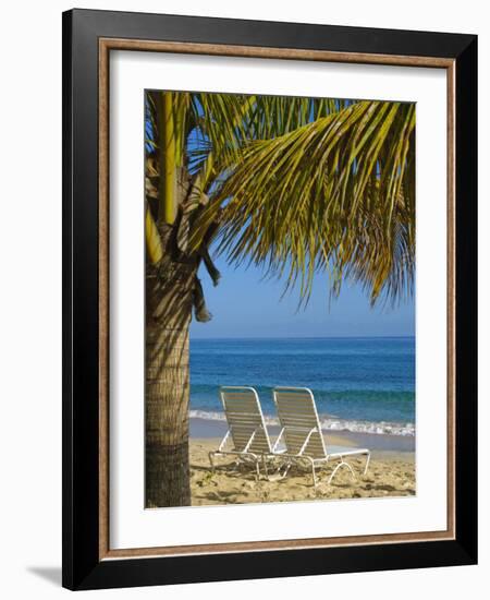 Beach Chairs on Grand Anse Beach, Grenada, Windward Islands, Caribbean-Michael DeFreitas-Framed Photographic Print