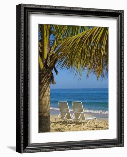 Beach Chairs on Grand Anse Beach, Grenada, Windward Islands, Caribbean-Michael DeFreitas-Framed Photographic Print