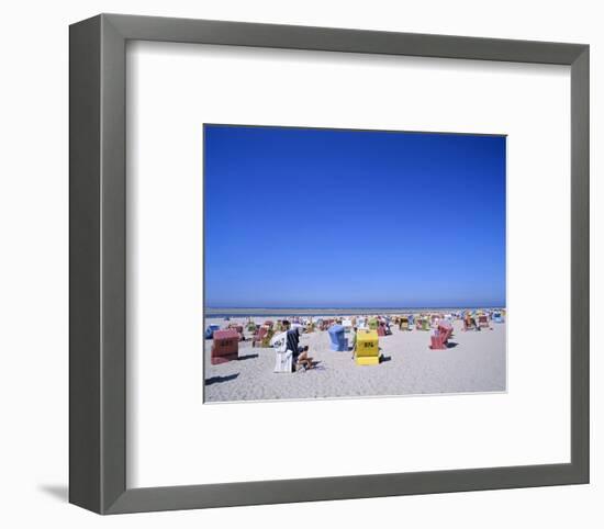Beach chairs on Nordstrand, Langeoog, East Frisian Islands, Lower Saxony, Germany-null-Framed Art Print