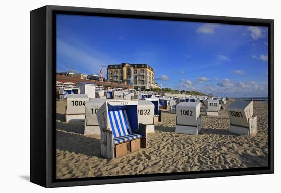 Beach Chairs on the Beach in Front of the 'Hotel Miramar' in Westerland on the Island of Sylt-Uwe Steffens-Framed Premier Image Canvas