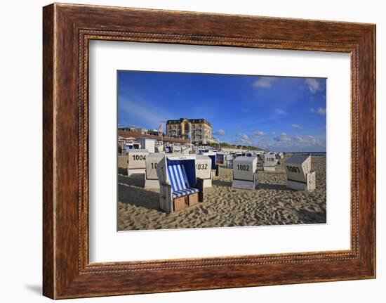 Beach Chairs on the Beach in Front of the 'Hotel Miramar' in Westerland on the Island of Sylt-Uwe Steffens-Framed Photographic Print