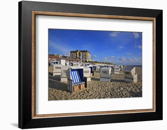 Beach Chairs on the Beach in Front of the 'Hotel Miramar' in Westerland on the Island of Sylt-Uwe Steffens-Framed Photographic Print