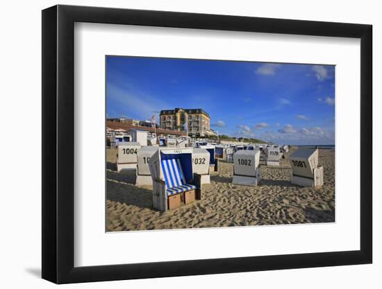 Beach Chairs on the Beach in Front of the 'Hotel Miramar' in Westerland on the Island of Sylt-Uwe Steffens-Framed Photographic Print