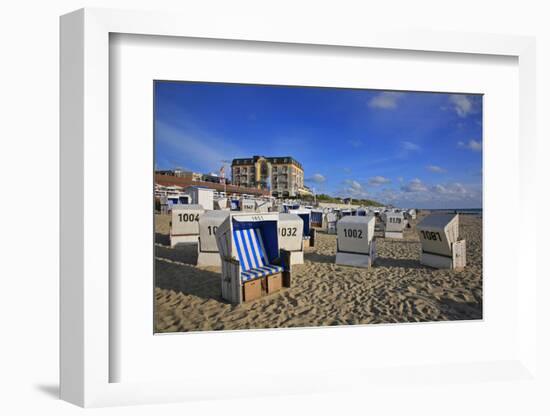 Beach Chairs on the Beach in Front of the 'Hotel Miramar' in Westerland on the Island of Sylt-Uwe Steffens-Framed Photographic Print