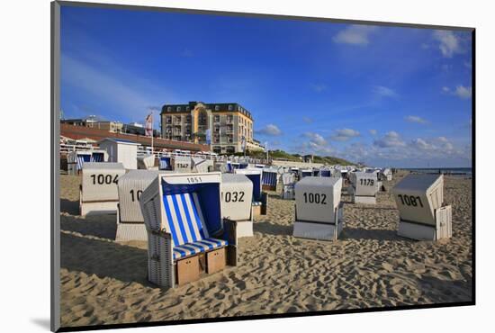 Beach Chairs on the Beach in Front of the 'Hotel Miramar' in Westerland on the Island of Sylt-Uwe Steffens-Mounted Photographic Print