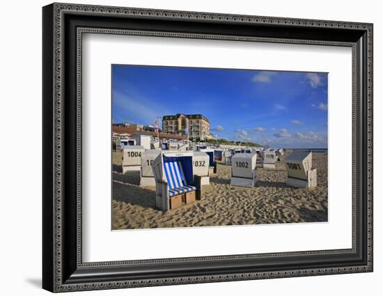 Beach Chairs on the Beach in Front of the 'Hotel Miramar' in Westerland on the Island of Sylt-Uwe Steffens-Framed Photographic Print