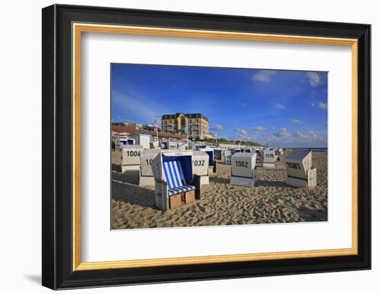 Beach Chairs on the Beach in Front of the 'Hotel Miramar' in Westerland on the Island of Sylt-Uwe Steffens-Framed Photographic Print