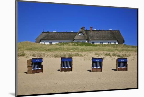 Beach Chairs on the Beach in Front of the 'Soelring-Hof' in Rantum on the Island of Sylt-Uwe Steffens-Mounted Photographic Print