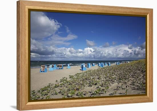 Beach Chairs on the Beach of the Baltic Sea-Uwe Steffens-Framed Premier Image Canvas