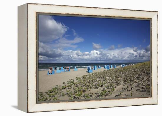 Beach Chairs on the Beach of the Baltic Sea-Uwe Steffens-Framed Premier Image Canvas