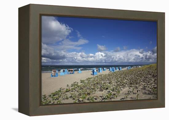 Beach Chairs on the Beach of the Baltic Sea-Uwe Steffens-Framed Premier Image Canvas