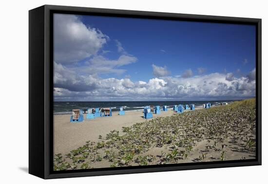 Beach Chairs on the Beach of the Baltic Sea-Uwe Steffens-Framed Premier Image Canvas