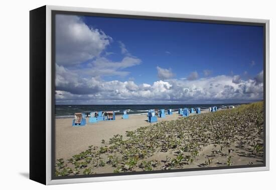 Beach Chairs on the Beach of the Baltic Sea-Uwe Steffens-Framed Premier Image Canvas