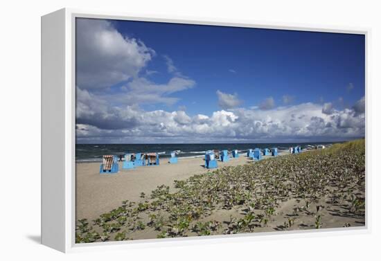 Beach Chairs on the Beach of the Baltic Sea-Uwe Steffens-Framed Premier Image Canvas