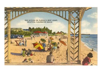 'Beach, Clearwater, Florida' Art Print | Art.com