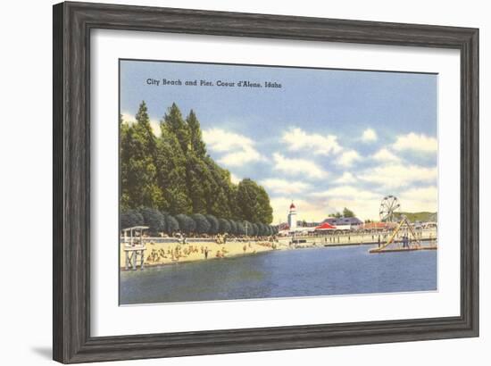 Beach, Coeur d'Alene, Idaho-null-Framed Art Print