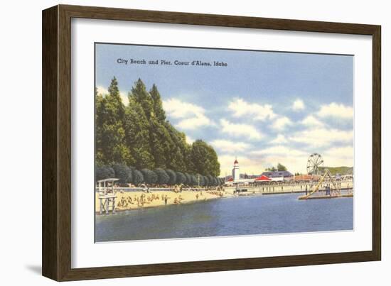 Beach, Coeur d'Alene, Idaho-null-Framed Art Print